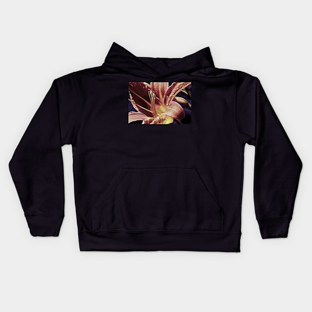 Abstract Daylily Kids Hoodie by photoclique